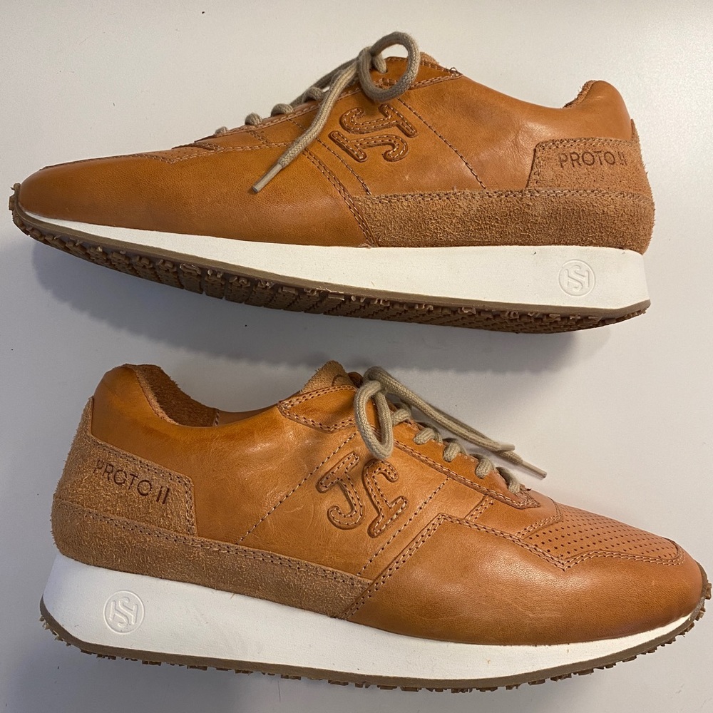 Beautiful leather camel tan SONRA Proto II Kestane trainer
